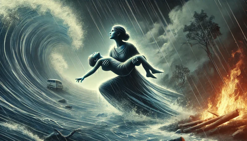 竜とそばかすの姫:すずが父親の前に立ちはだかるシーン