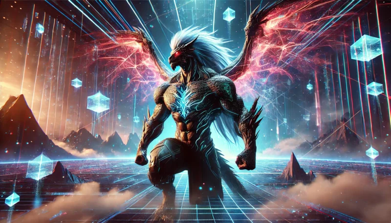 竜とそばかすの姫 けいくん仮想空間<U>で背中に無数の傷を持つ竜のアバターが振り返る姿。孤独と強さを象徴している