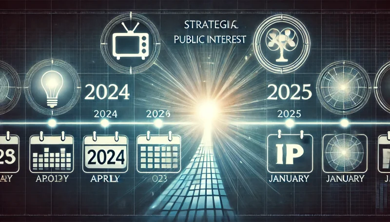 ドラマと映画の公開時期の戦略的連携を象徴するように、2つのカレンダーとその間をつなぐ光の軌跡でIPの流れを視覚化したコンセプチュアルなビジュアル