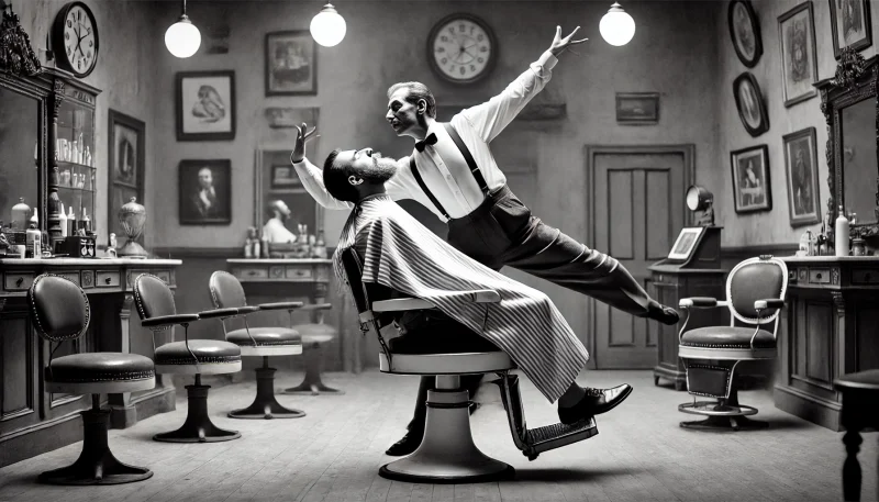 ブラームスの曲に合わせて髭を剃るシー