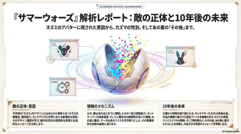 サマーウォーズの敵（ネズミ）の正体とカズマの性別は？10年後の設定を考察
