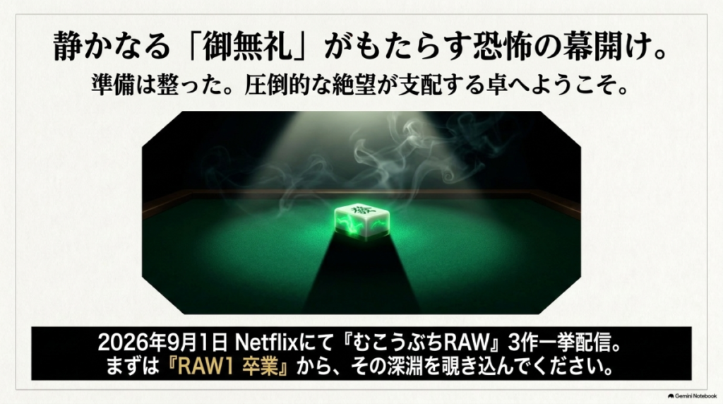 「静かなる『御無礼』がもたらす恐怖の幕開け」というメッセージと配信開始情報のまとめ